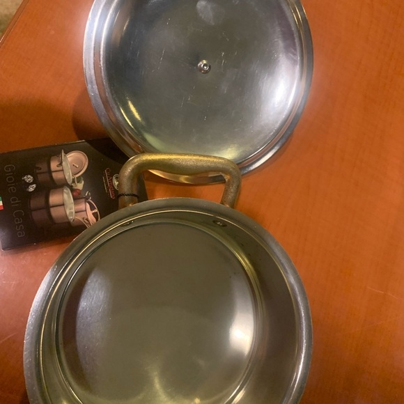 Copper Cookware with Gold Handles made in Italy CU Artigiana NWT 5” 3/8 - Picture 3 of 4